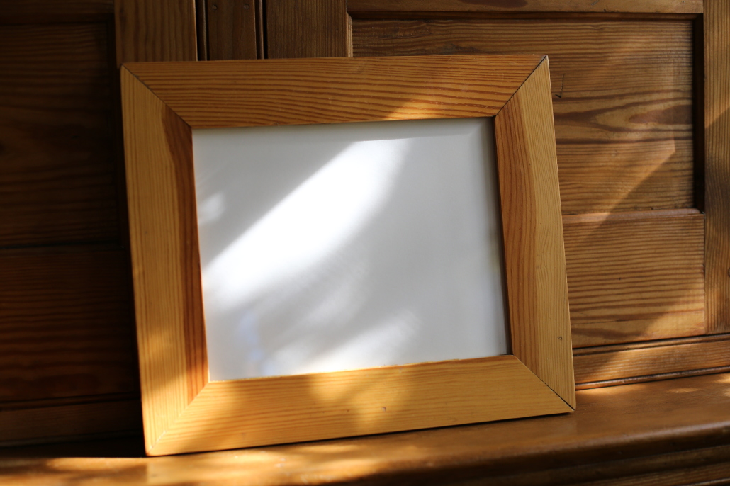 8x10" reclaimed pine frame.